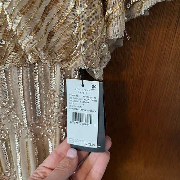 Champagne Gold Adrianna Papell dress - Picture 3 of 6